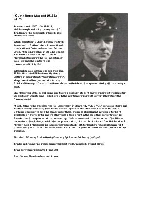 A preview of a PDF biography for MacLeod, John Bruce